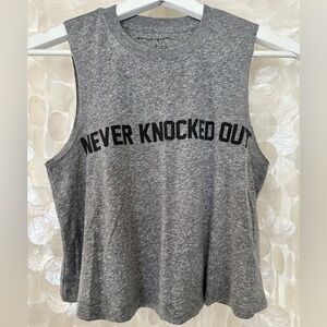 Spiritual Gangster Kendall Toole “Never Knocked Out” Crop Muscle Tank 🩶 Gray XS